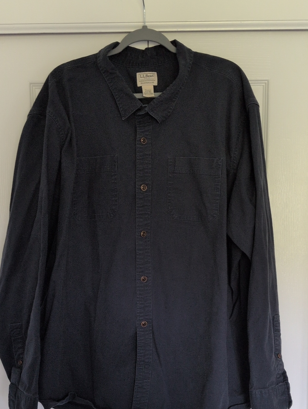 L.L. Bean Men's Dark Navy Button-Front Shirt Jacket